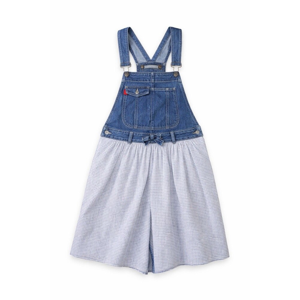 Vintage D’Mode Classix Denim Overall Dress Blue Gingham Pinafore Womens S